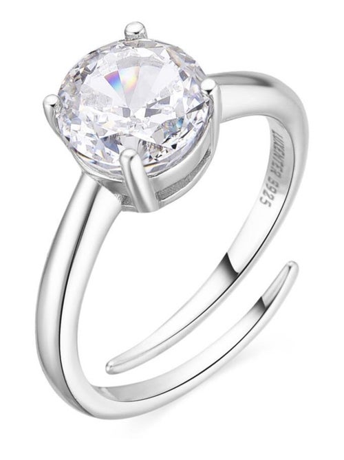 Bague Luxenter en argent 925 et zircon brillant rhodié - Baran - Kiabi