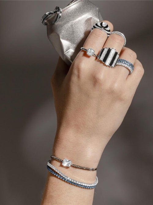 Bague Luxenter en argent 925 et zircon brillant rhodié - Baran - Kiabi