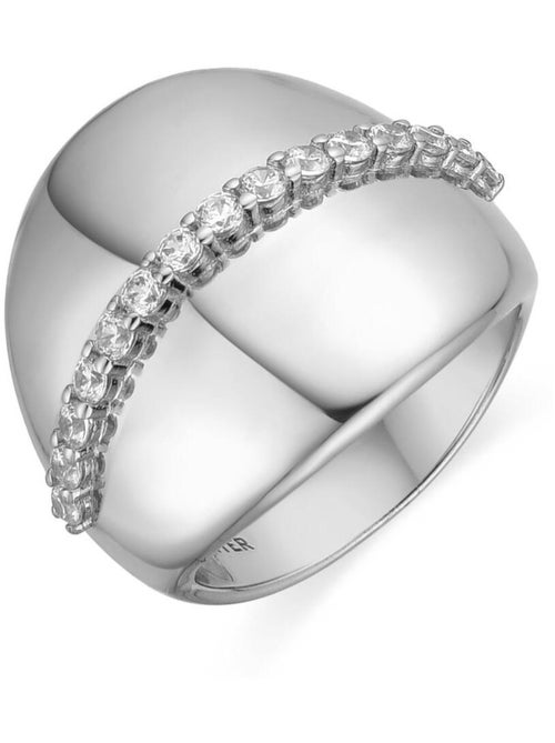 Bague Luxenter en argent 925 et zircon brillant rhodié - Idel - Kiabi