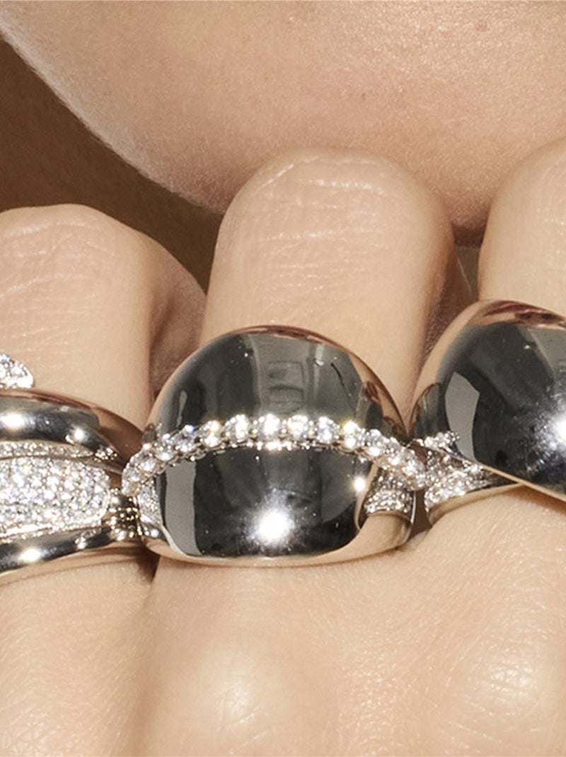 Bague Luxenter en argent 925 et zircon brillant rhodié - Idel Blanc - Kiabi