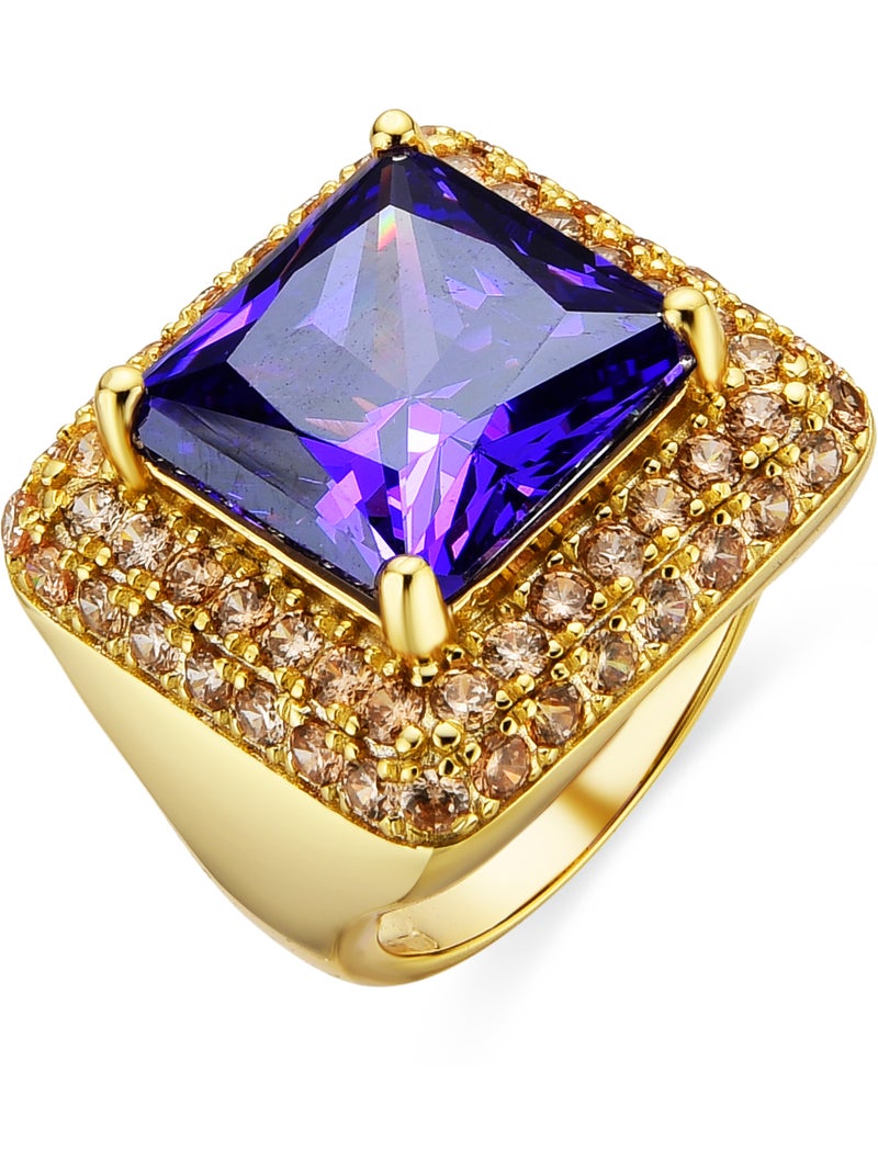 Bague Ancienne En Argent 925 Sertie De Zircons - Taille 54 - Occasion, Bijou Vintage Sans Marque