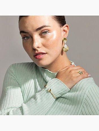 Bague Luxenter en argent 925 et zircon cubique brillant plaqué or 18 carats - Dorane