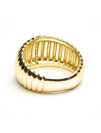 Bague Luxenter en argent 925 et zircon cubique brillant plaqué or 18 carats - Dorane