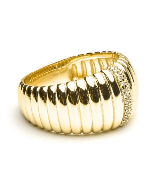 Bague Luxenter en argent 925 et zircon cubique brillant plaqué or 18 carats - Dorane - Kiabi