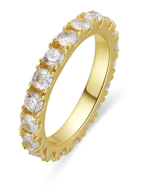 Bague Luxenter en argent 925 et zircon cubique brillant plaqué or jaune 18 carats - Chauga - Kiabi
