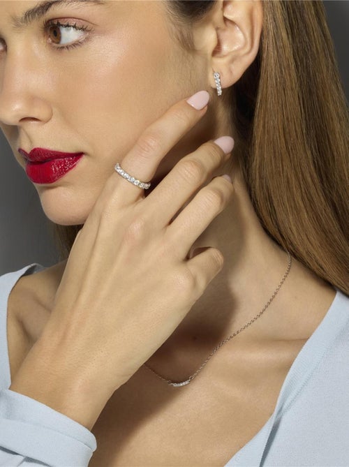 Bague Luxenter en argent 925 et zircon cubique brillant rhodié - Chauga - Kiabi