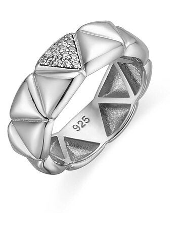 Bague Luxenter en argent 925 et zircon cubique brillant rhodié - Imwa