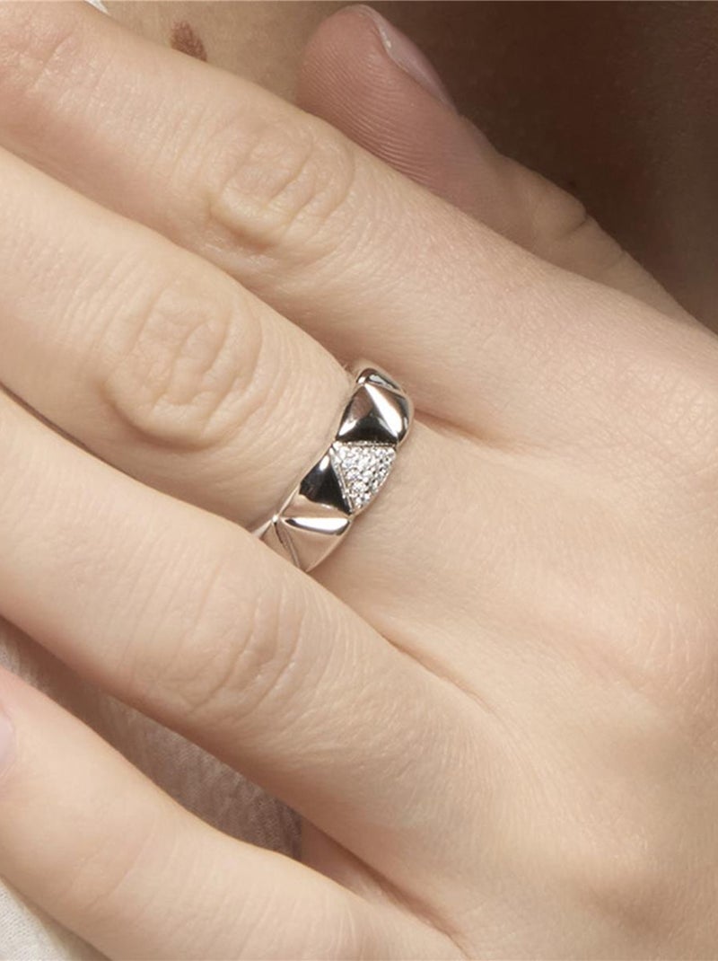 Bague Luxenter en argent 925 et zircon cubique brillant rhodié - Imwa Blanc - Kiabi