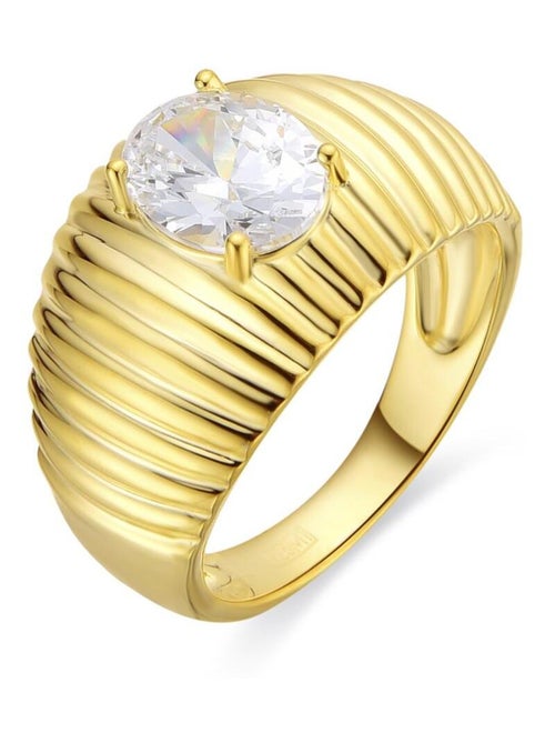 Bague Luxenter en argent 925 et zircon finition or jaune 18k - Metri - Kiabi