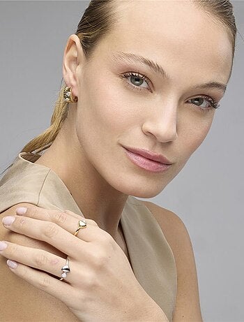 Bague Luxenter en argent 925 et zircon finition or jaune 18k - Pesha