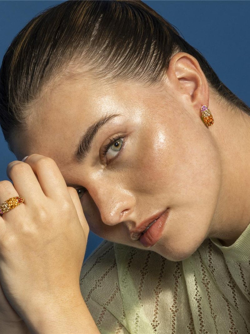 Bague Luxenter en argent 925 et zircon multicolore plaqué or 18k - Abxi Multicolore - Kiabi