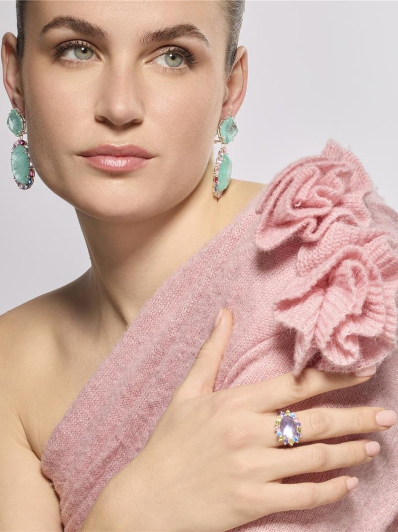 Bague Luxenter en argent 925 et zircon multicolore rhodié - Nopsa Blanc - Kiabi