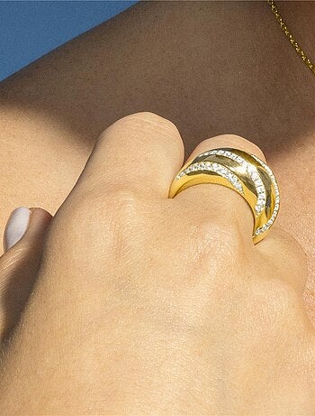 Bague Luxenter en argent 925 et zircon plaqué or 18k - Vikai