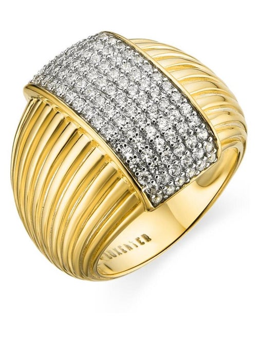 Bague Luxenter en argent 925 et zircone brillante dorée à l'or fin 18k - Prekil - Kiabi