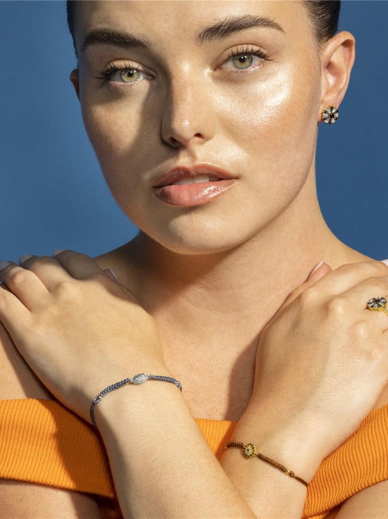 Bague Luxenter en argent 925 et zirconium brun finition or 18k - Lorush Marron - Kiabi