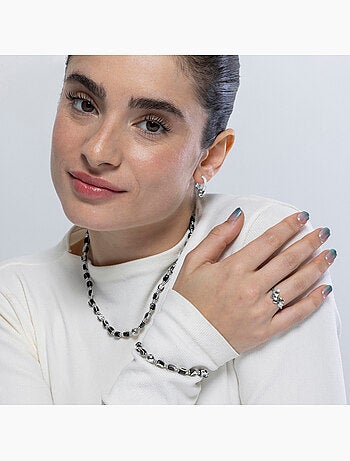 Bague Luxenter en argent 925 et zirconium rhodié - Azayn Taille réglable