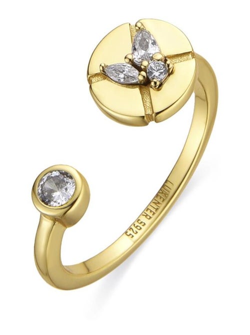 Bague Luxenter en argent 925 et zircons plaqué or 18 carats - Ufore - Kiabi