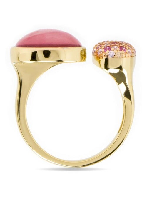 Bague Luxenter en argent massif 925 et double cristal finition nacre rose / or jaune 18k - Furesh - Kiabi