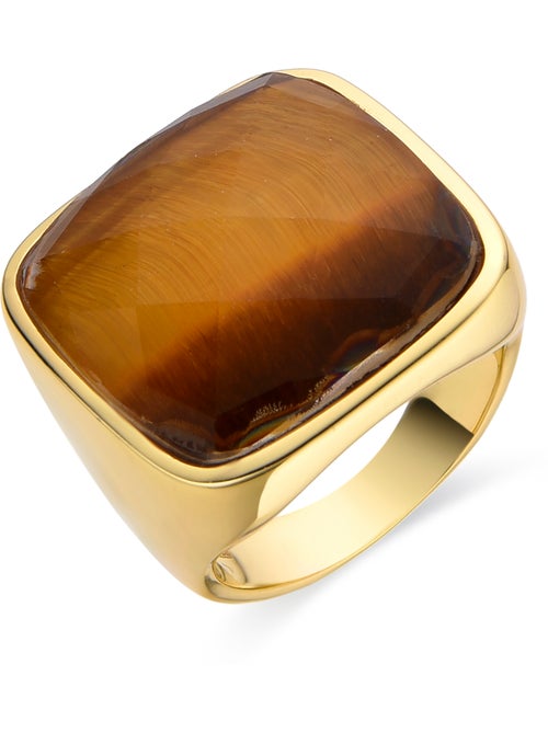 Bague Luxenter en argent sterling 925 avec œil-de-tigre et finition en or jaune 18 carats - Zenshi - Kiabi Bague Luxenter en argent sterling 925 avec œil-de-tigre et finition en or jaune 18 carats - Zenshi - Kiabi