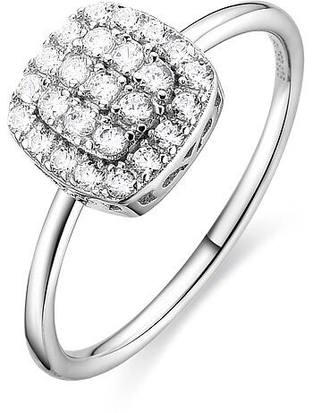 Bague Luxenter en argent sterling 925 avec zircone brillante et finition rhodiée - Ronka