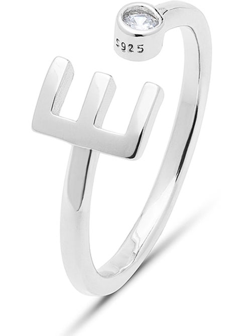 Bague Luxenter en argent sterling 925 avec zircone brillante, finition rhodium - Alphabet - Kiabi