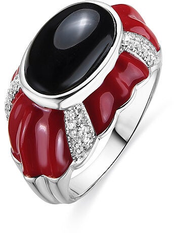 Bague Luxenter en argent sterling 925 et laqué rouge finition rhodium - Rendi