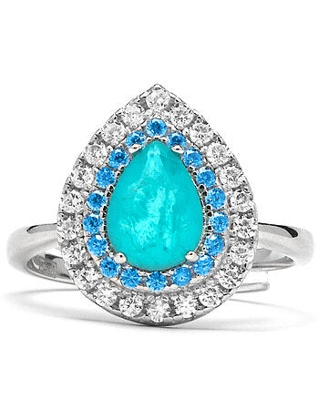 Bague Luxenter en argent sterling 925 et quartz hydrothermal finition rhodium-Abde Taille réglable