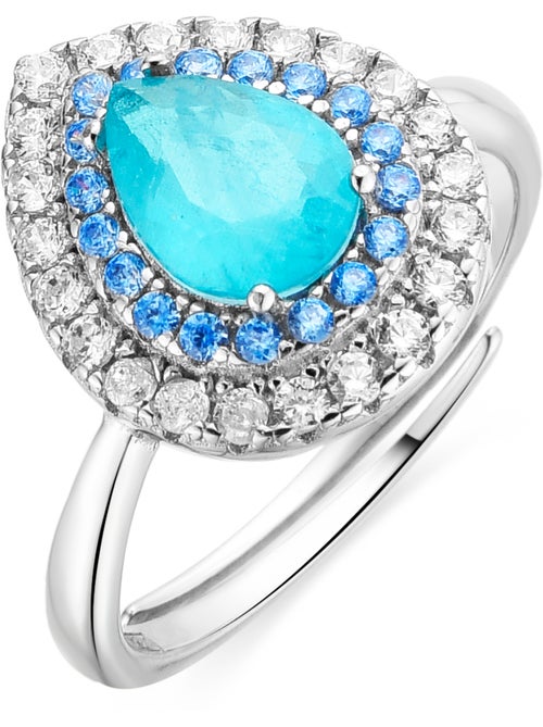 Bague Luxenter en argent sterling 925 et quartz hydrothermal finition rhodium-Abde Taille réglable - Kiabi