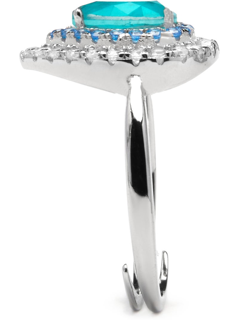 Bague Luxenter en argent sterling 925 et quartz hydrothermal finition rhodium-Abde Taille réglable Rose - Kiabi