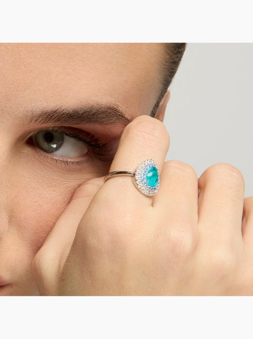 Bague Luxenter en argent sterling 925 et quartz hydrothermal finition rhodium-Abde Taille réglable - Kiabi
