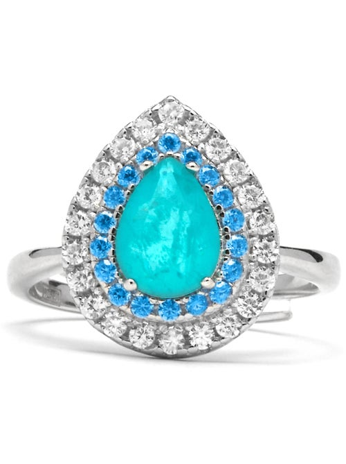 Bague Luxenter en argent sterling 925 et quartz hydrothermal finition rhodium-Abde Taille réglable - Kiabi
