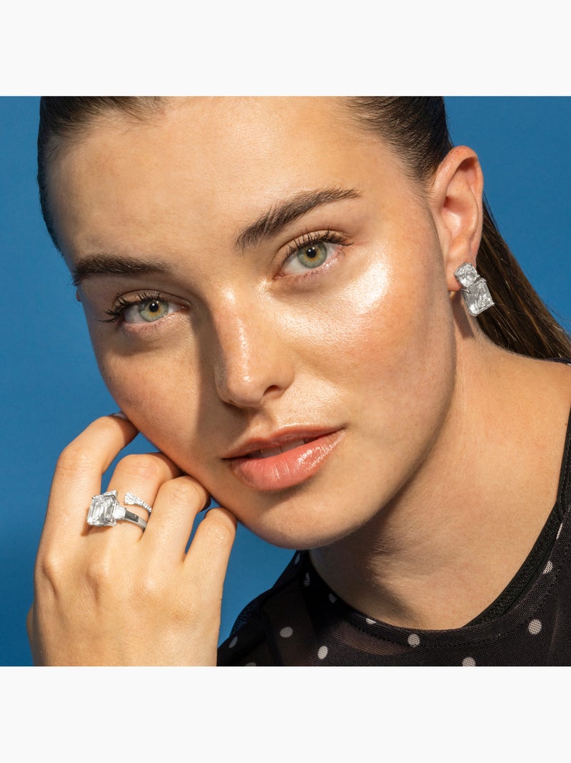 Bague Luxenter en argent sterling 925 et zircone avec finition en rhodium-Khaoya Taille réglable Argent - Kiabi