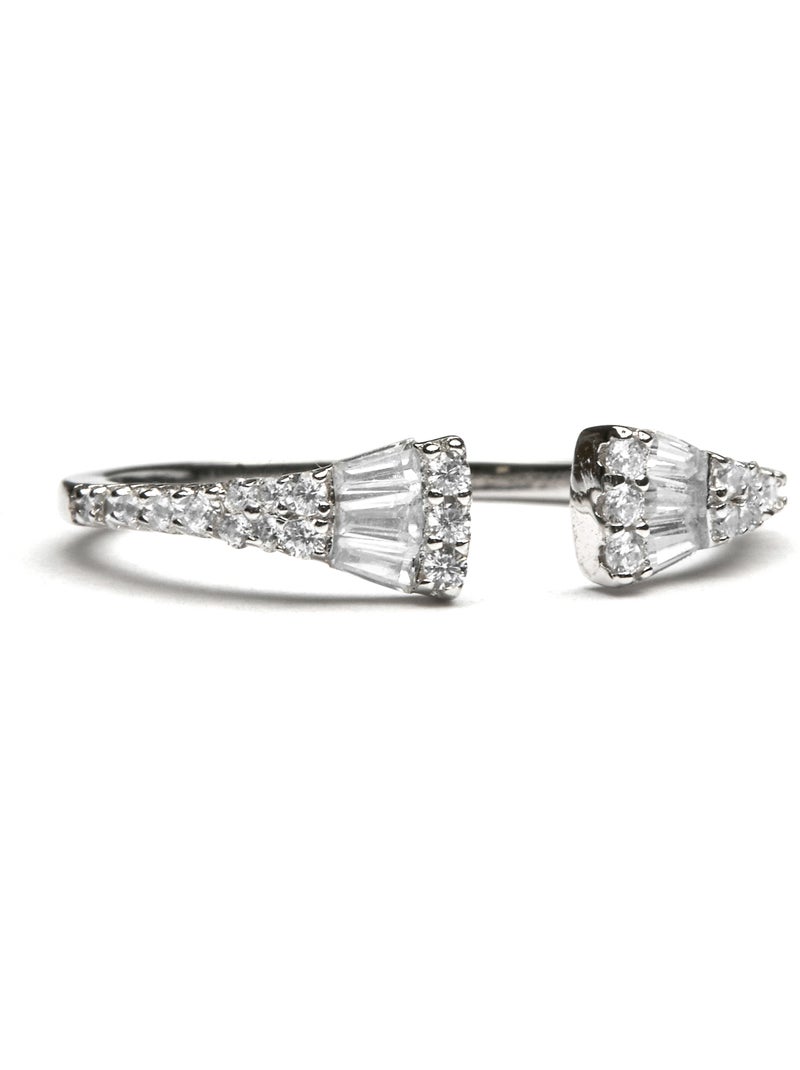 Bague Luxenter en argent sterling 925 et zircone avec finition en rhodium-Khaoya Taille réglable Argent - Kiabi