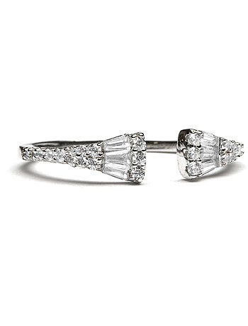 Bague Luxenter en argent sterling 925 et zircone avec finition en rhodium-Khaoya Taille réglable