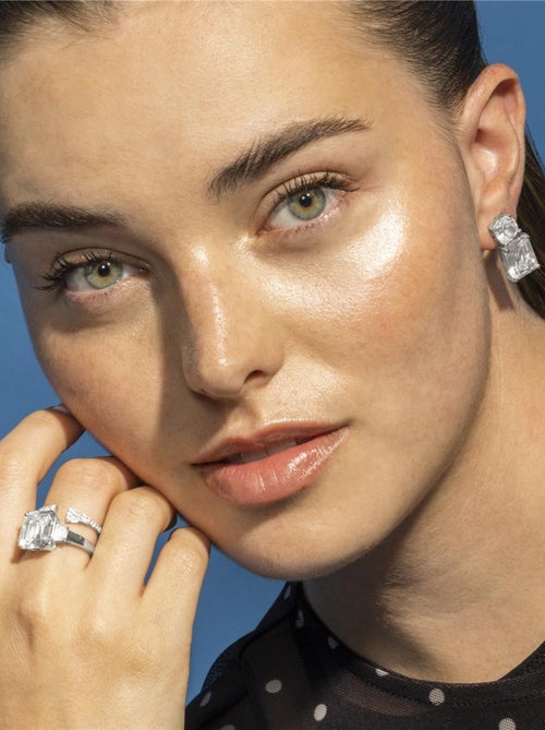 Bague Luxenter en argent sterling 925 et zircone avec finition en rhodium-Khaoya Taille réglable - Kiabi