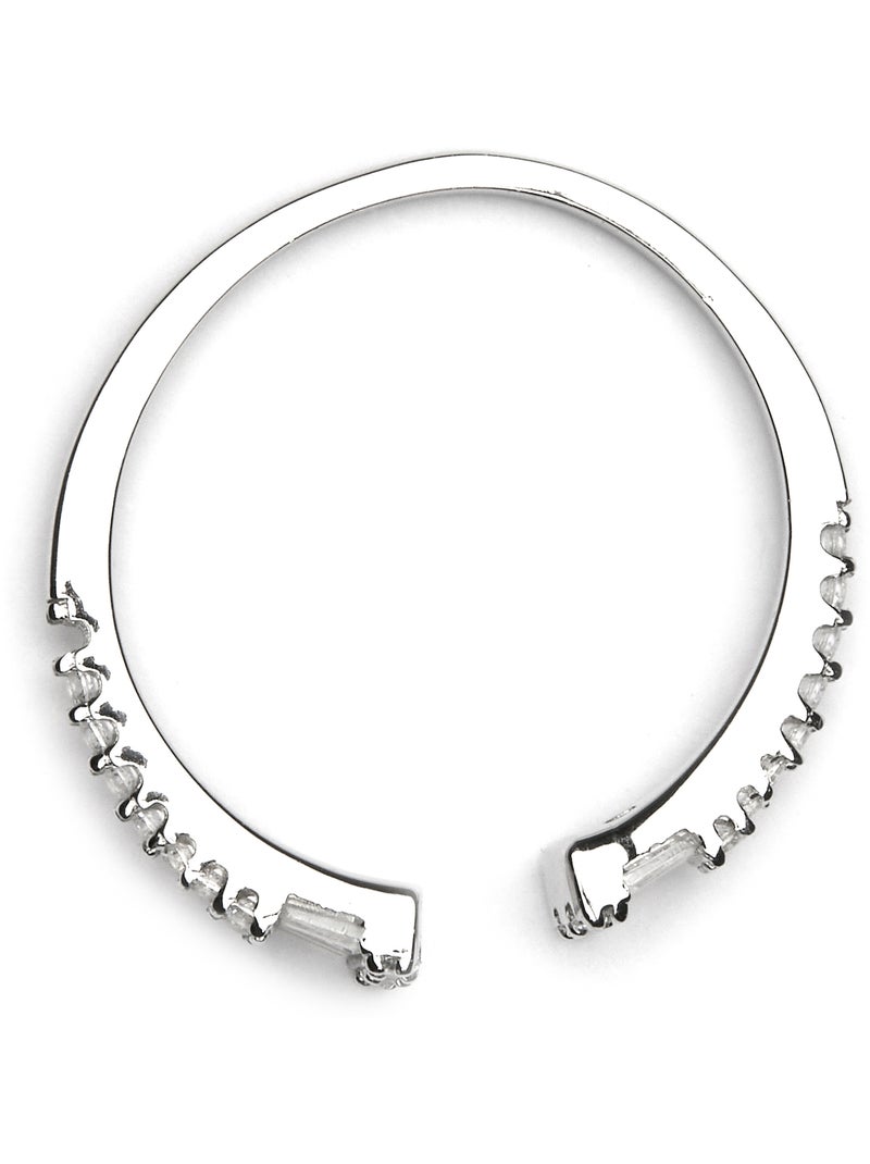 Bague Luxenter en argent sterling 925 et zircone avec finition en rhodium-Khaoya Taille réglable Blanc - Kiabi