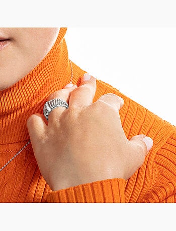 Bague Luxenter en argent sterling 925 et zircone brillante avec finition en rhodium - Dorane