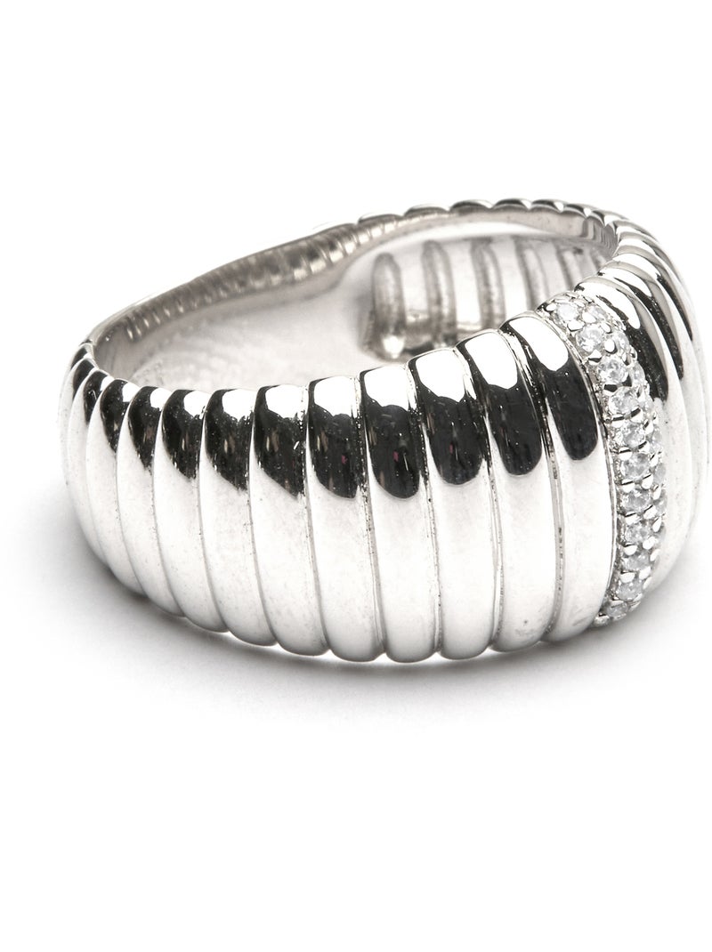 Bague Luxenter en argent sterling 925 et zircone brillante avec finition en rhodium - Dorane Blanc - Kiabi