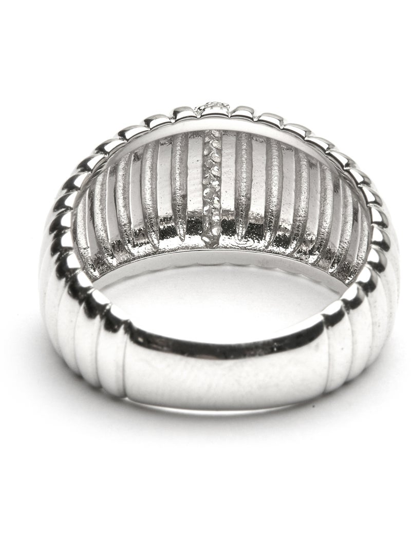 Bague Luxenter en argent sterling 925 et zircone brillante avec finition en rhodium - Dorane Blanc - Kiabi