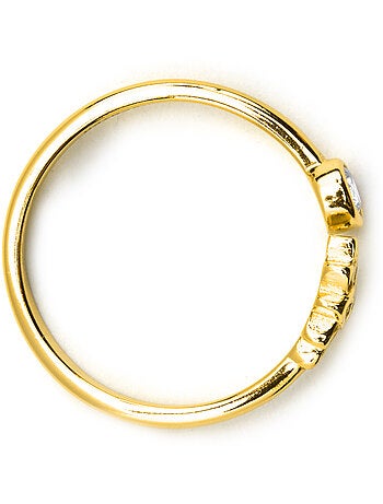Bague Luxenter en argent sterling 925 et zircone brillante, finition or 18 carats - Fholie