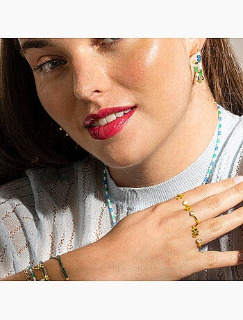 Bague Luxenter en argent sterling 925 et zircone brillante, finition or 18 carats - Fholie