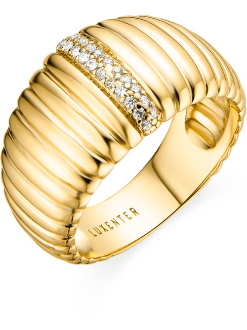 Bague Luxenter en argent sterling 925 et zircone brillante finition or 18k - Dorane - Kiabi