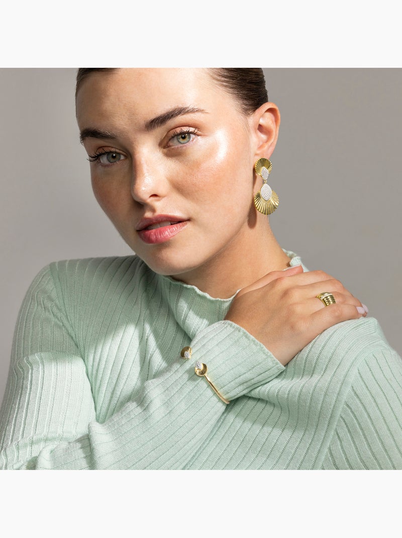 Bague Luxenter en argent sterling 925 et zircone brillante finition or 18k - Dorane Blanc - Kiabi