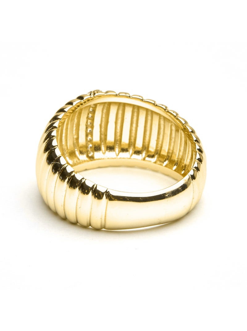 Bague Luxenter en argent sterling 925 et zircone brillante finition or 18k - Dorane Blanc - Kiabi