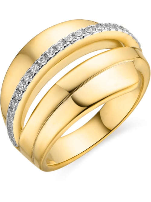Bague Luxenter en argent sterling 925 et zircone brillante finition or 18k - Makho - Kiabi