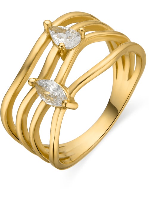 Bague Luxenter en argent sterling 925 et zircone brillante finition or 18k - Tanduf - Kiabi