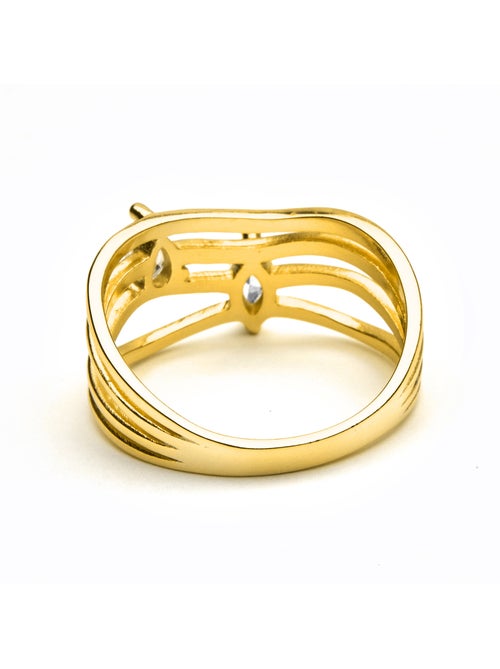 Bague Luxenter en argent sterling 925 et zircone brillante finition or 18k - Tanduf - Kiabi