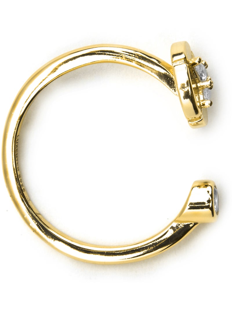 Bague Luxenter en argent sterling 925 et zircone brillante finition or 18k - Ufore Taille réglable Argent - Kiabi