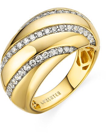 Bague Luxenter en argent sterling 925 et zircone brillante finition or 18k - Vikai