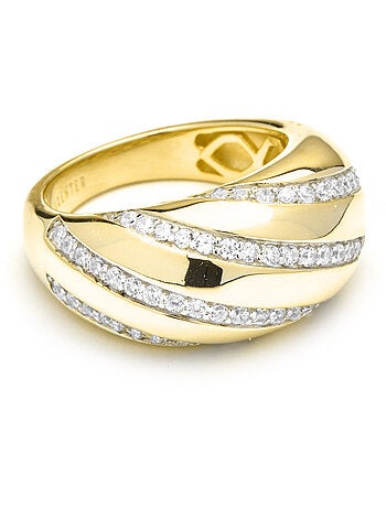 Bague Luxenter en argent sterling 925 et zircone brillante finition or 18k - Vikai